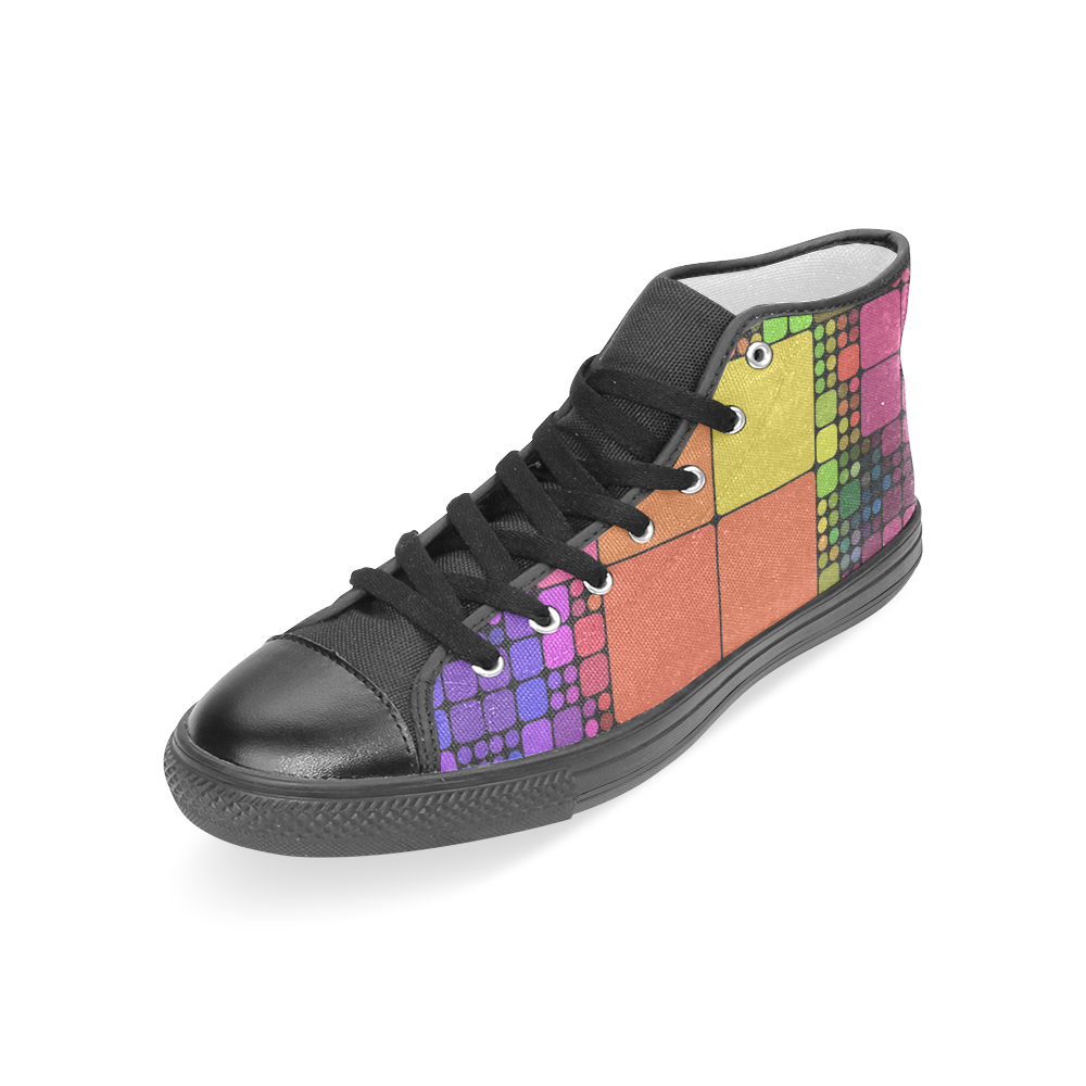 Disco Women's Classic High Top Canvas Shoes (Model 017)