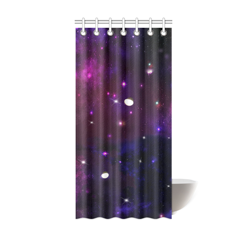 Midnight Blue Purple Galaxy Shower Curtain 36"x72"