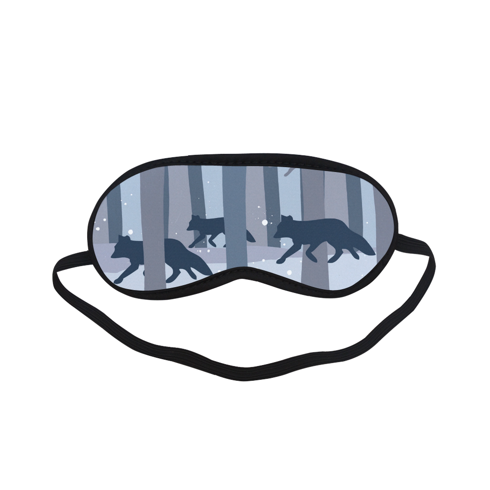 Foxes in the winter forest Sleeping Mask