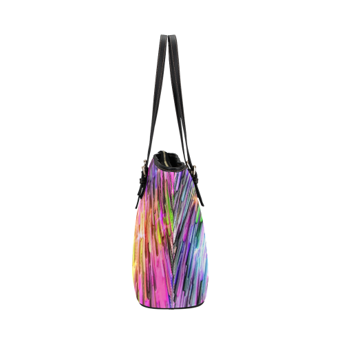 Glowing Times by Artdream Leather Tote Bag/Large (Model 1651)