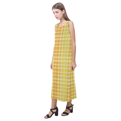FabricPattern20160812 Phaedra Sleeveless Open Fork Long Dress (Model D08)