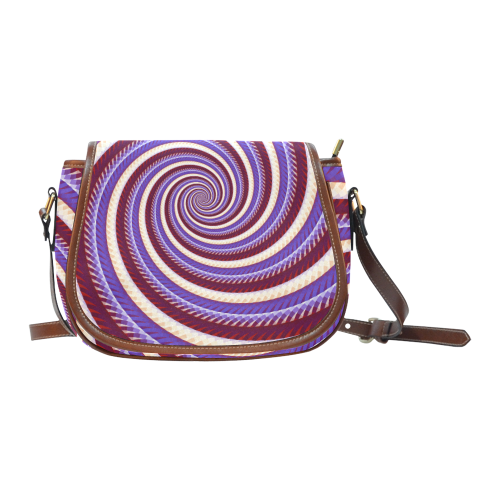 Coarse Woven Design Fawn Lilac Blue Spiral Saddle Bag/Large (Model 1649)