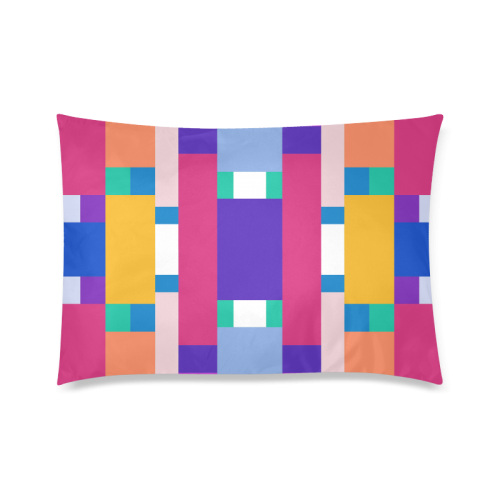 Rectangles Custom Zippered Pillow Case 20"x30"(Twin Sides)