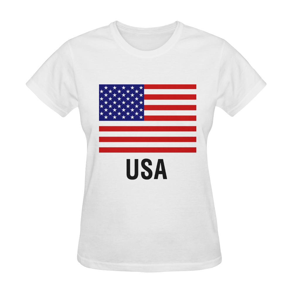 FLAG United States of America USA Sunny Women's T-shirt (Model T05)