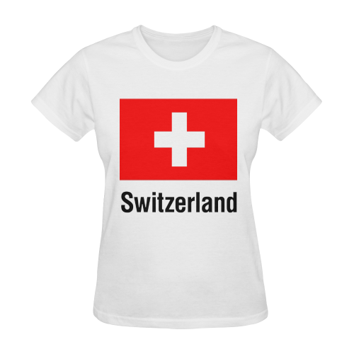 XX FLAG SWITZERLAND OUTLINE Sunny Women's T-shirt (Model T05)