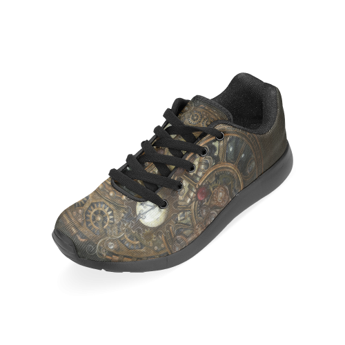 Painting Steampunk clocks and gears Women’s Running Shoes (Model 020)
