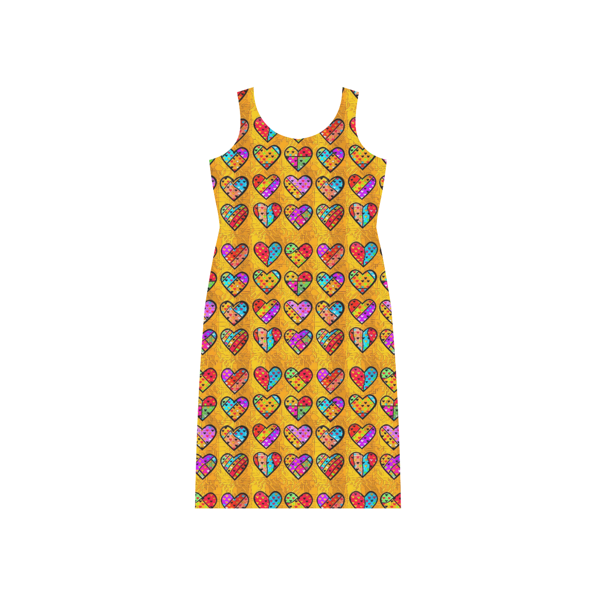 Many Popart Love by Nico Bielow Phaedra Sleeveless Open Fork Long Dress (Model D08)
