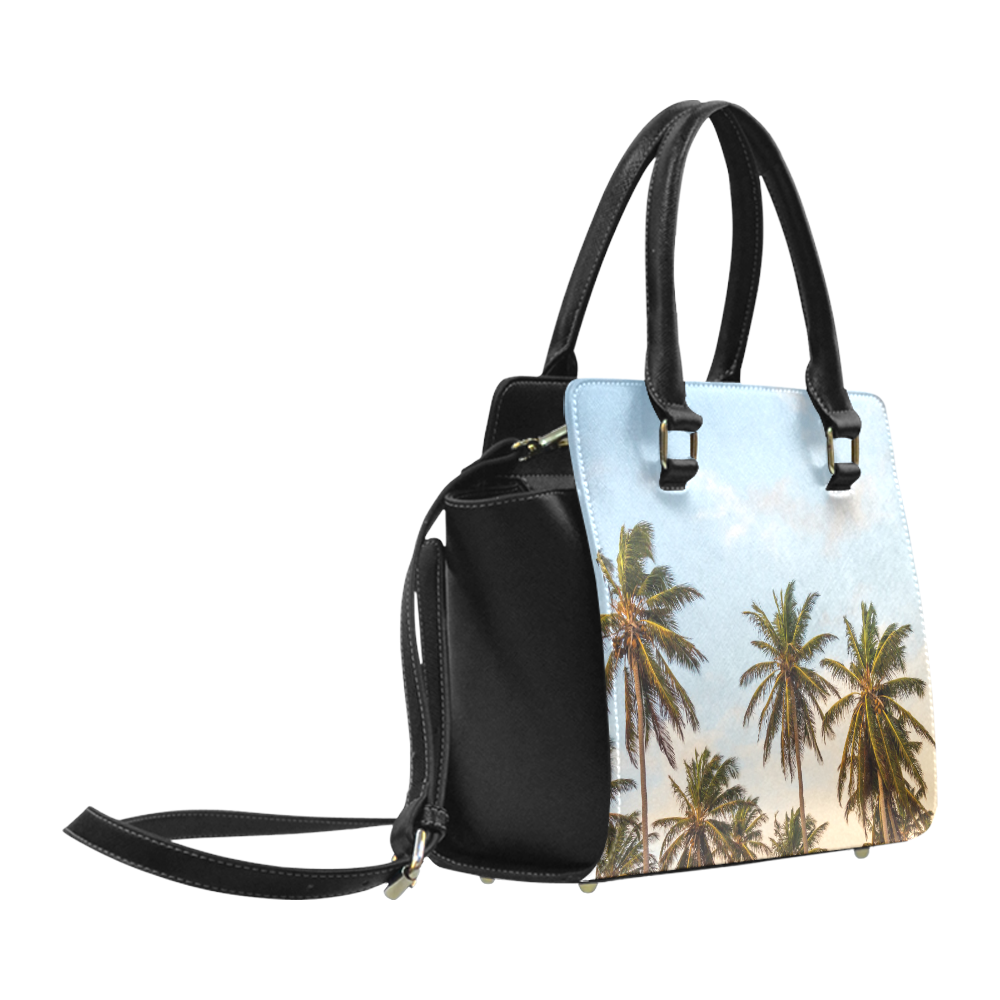 Chilling Tropical Palm Trees Blue Sky Scene Classic Shoulder Handbag (Model 1653)