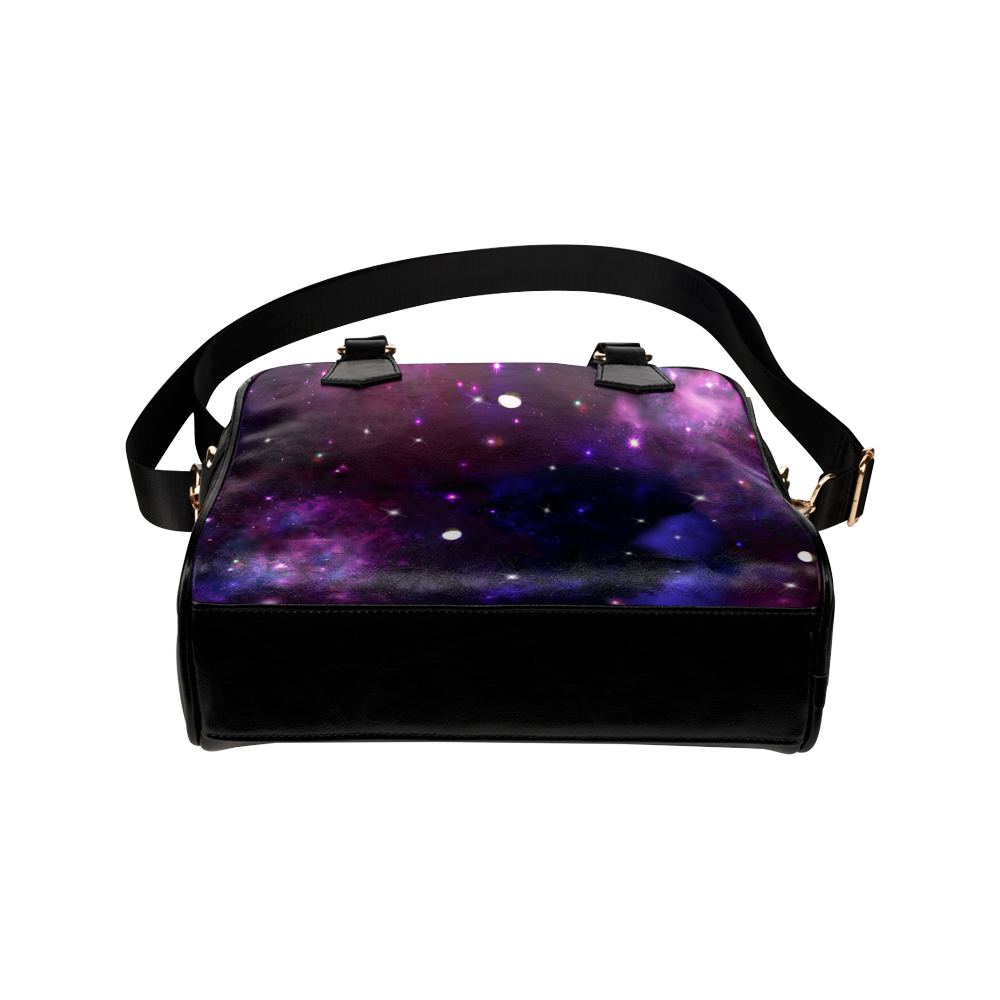 Midnight Blue Purple Galaxy Shoulder Handbag (Model 1634)