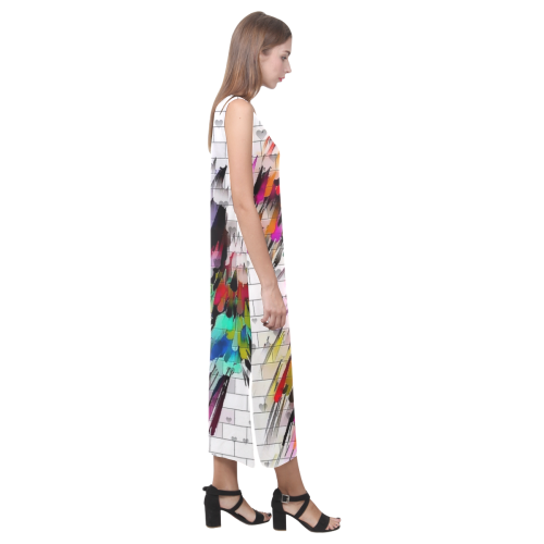 Wall of Color by Nico Bielow Phaedra Sleeveless Open Fork Long Dress (Model D08)