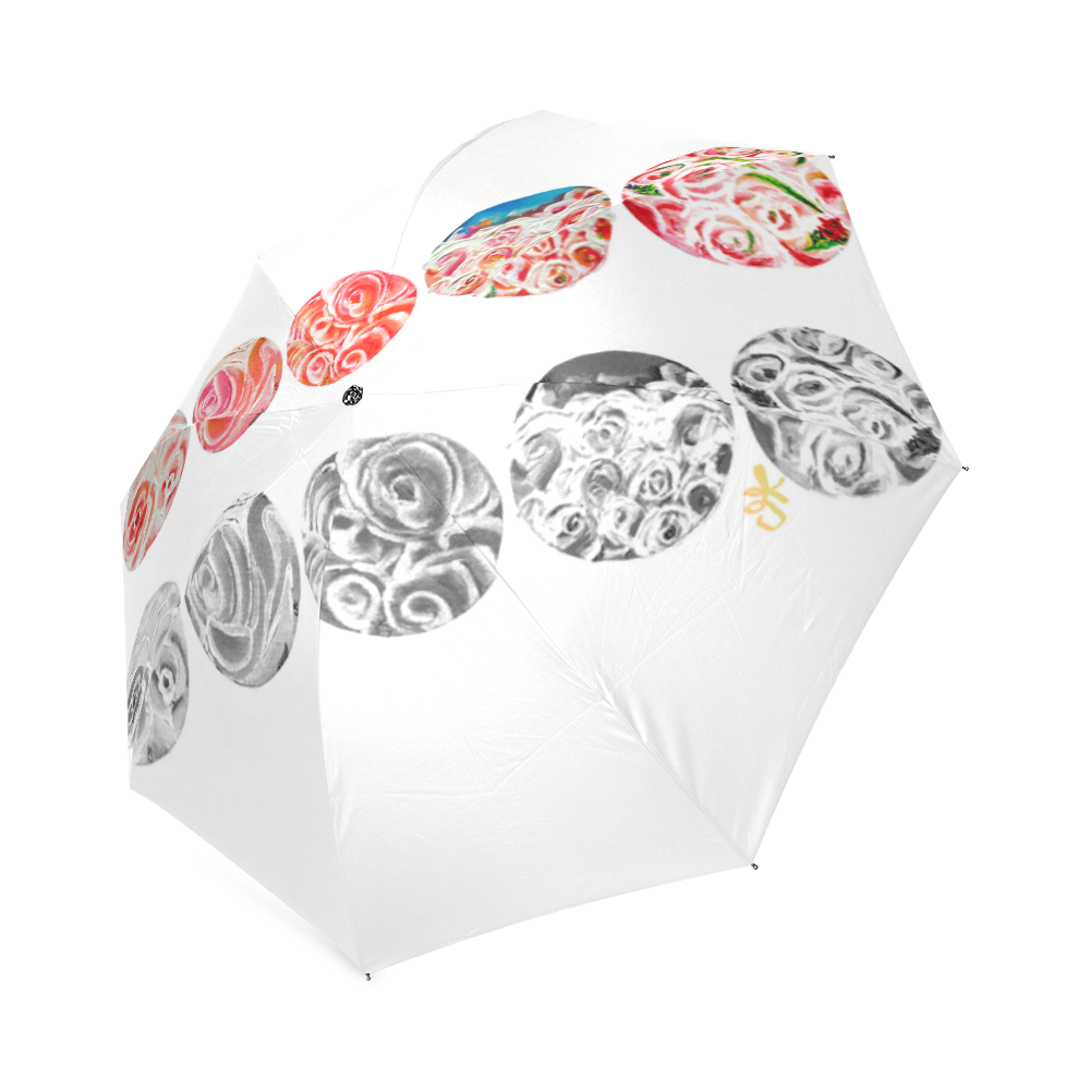 rose cream cones in a row Foldable Umbrella (Model U01)