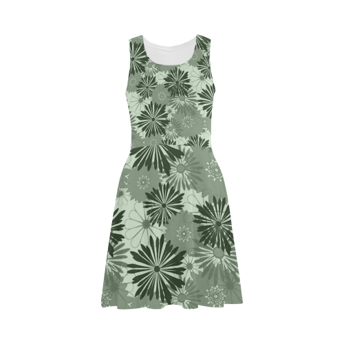 Wedding Day Green Floral by Aleta Atalanta Sundress (Model D04)