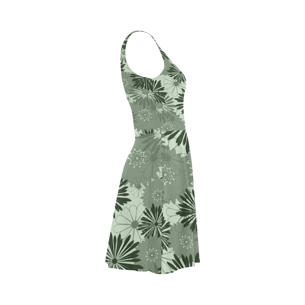 Wedding Day Green Floral by Aleta Atalanta Sundress (Model D04)