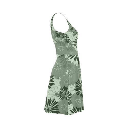 Wedding Day Green Floral by Aleta Atalanta Sundress (Model D04)