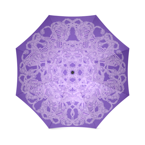 purple crystal mandala umbrella Foldable Umbrella (Model U01)