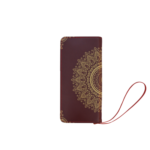 mandala red and gold Women's Clutch Wallet (Model 1637)