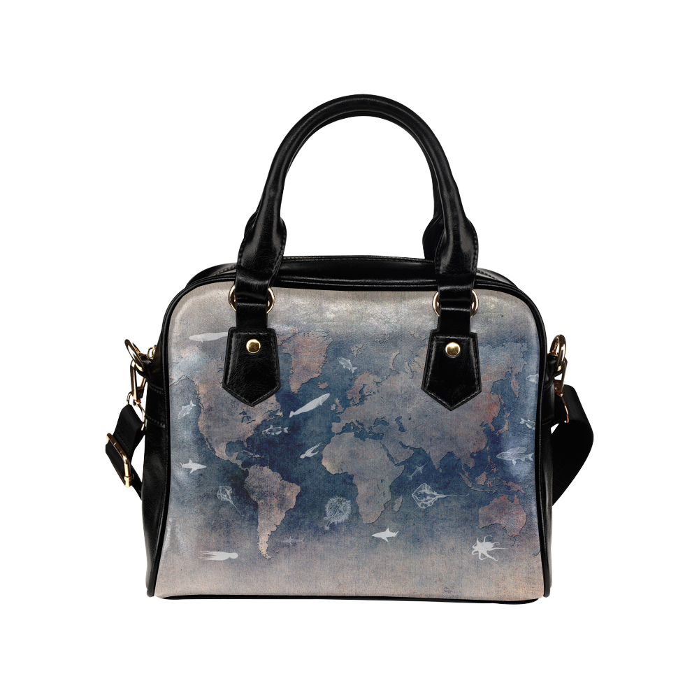 world map 26 Shoulder Handbag (Model 1634)