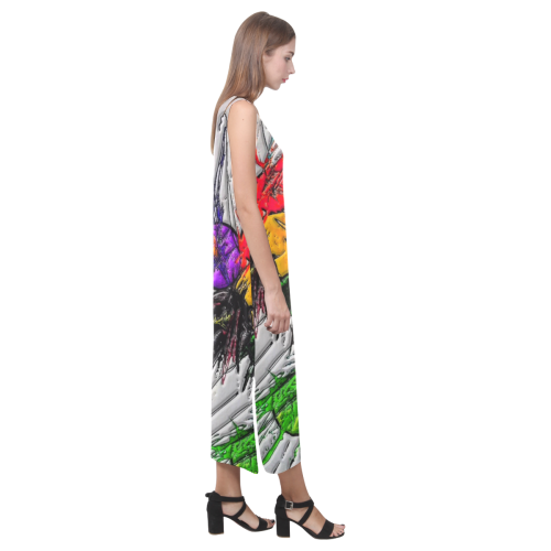 Plash (Original Paint) by Nico Bielow Phaedra Sleeveless Open Fork Long Dress (Model D08)