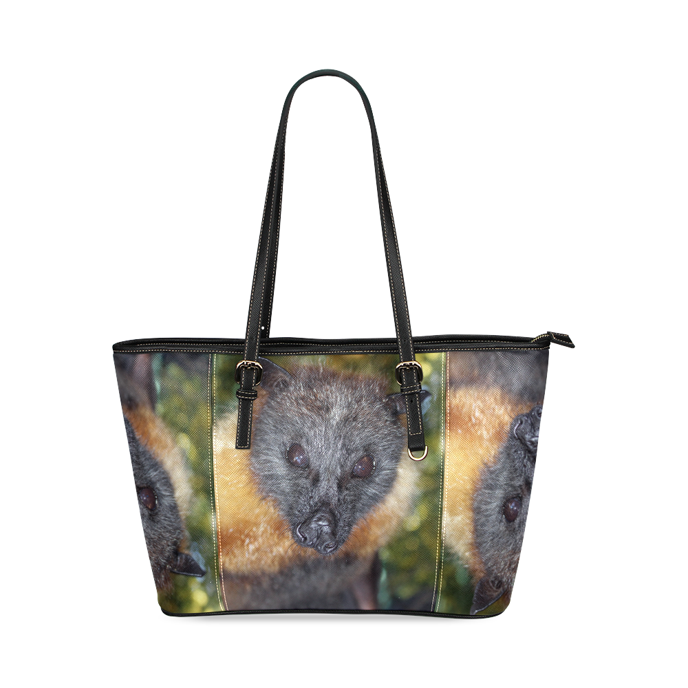 Walter the flying fox Tote bag Leather Tote Bag/Large (Model 1640) | ID ...