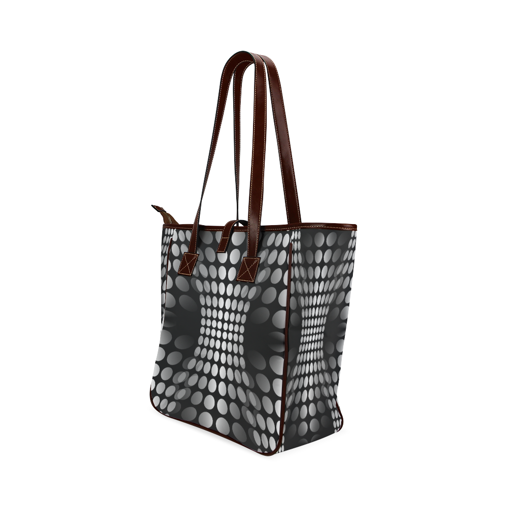 Abstract Dots HOURGLASS black grey white Classic Tote Bag (Model 1644)