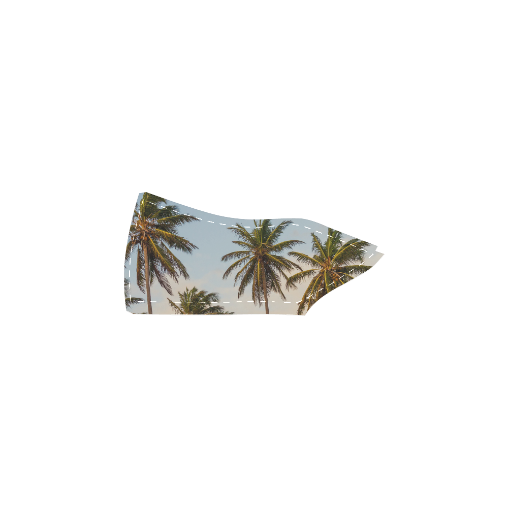 Chilling Tropical Palm Trees Blue Sky Scene Women's Slip-on Canvas Shoes (Model 019)