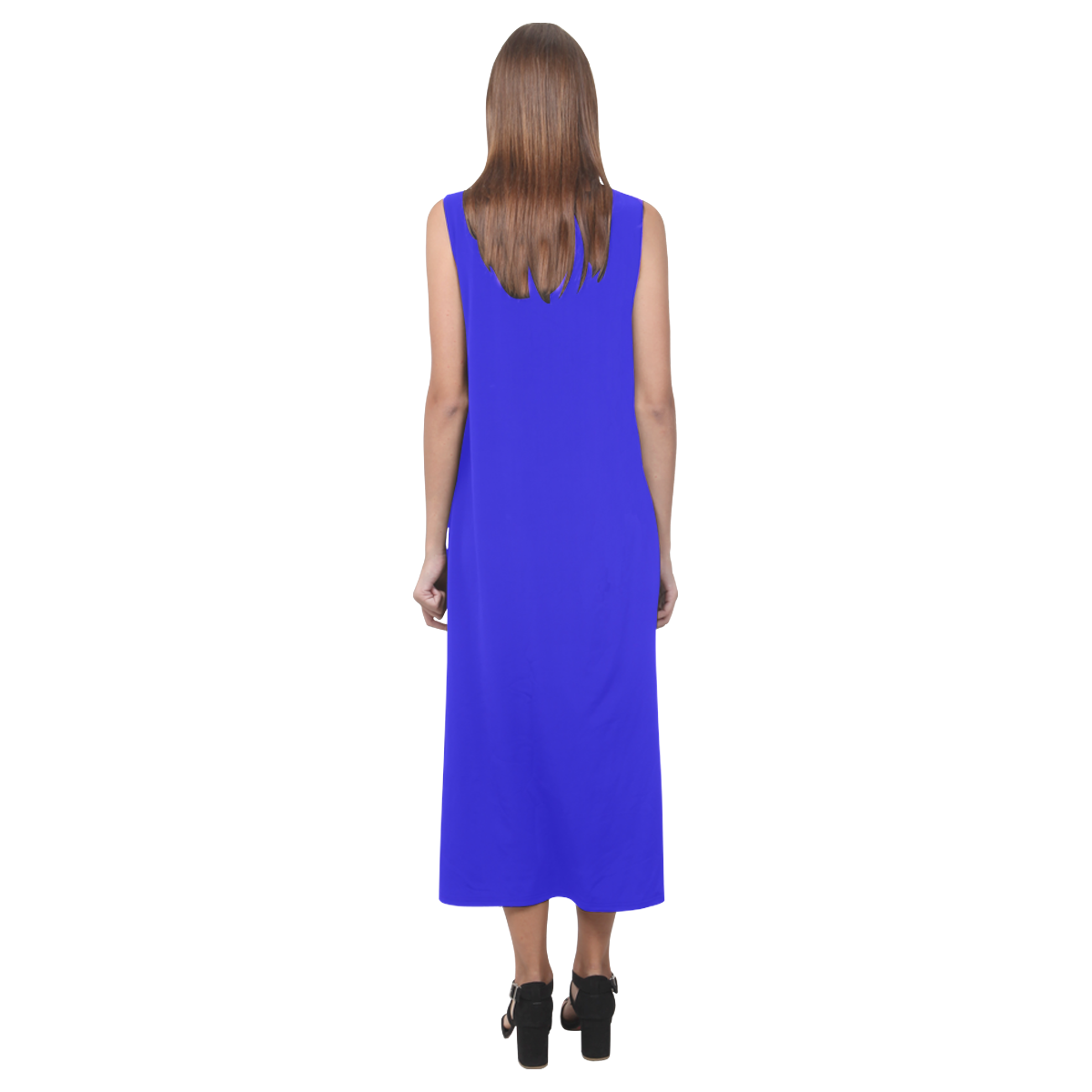 Blessed Mother Blue Phaedra Sleeveless Open Fork Long Dress (Model D08)