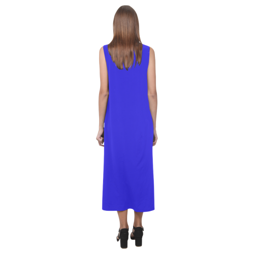 Blessed Mother Blue Phaedra Sleeveless Open Fork Long Dress (Model D08)