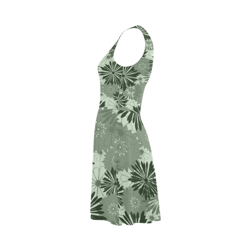 Wedding Day Green Floral by Aleta Atalanta Sundress (Model D04)