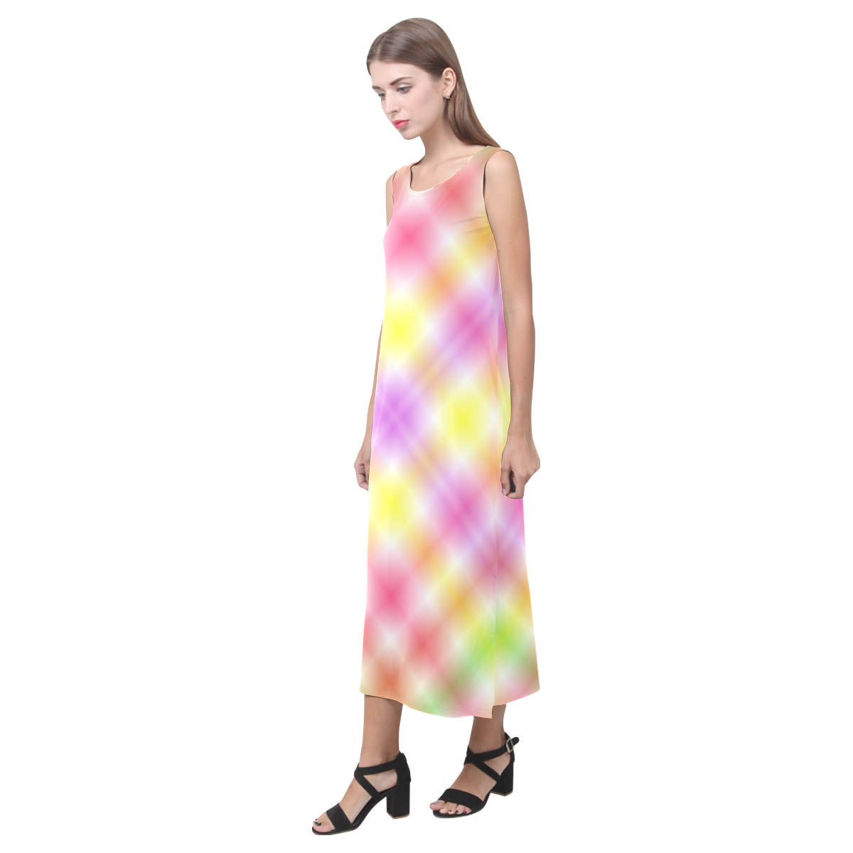 Takwakin Harvest White Phaedra Sleeveless Open Fork Long Dress