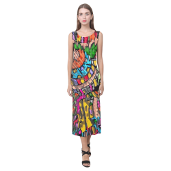 Comic Cosmos Popart Phaedra Sleeveless Open Fork Long Dress (Model D08)