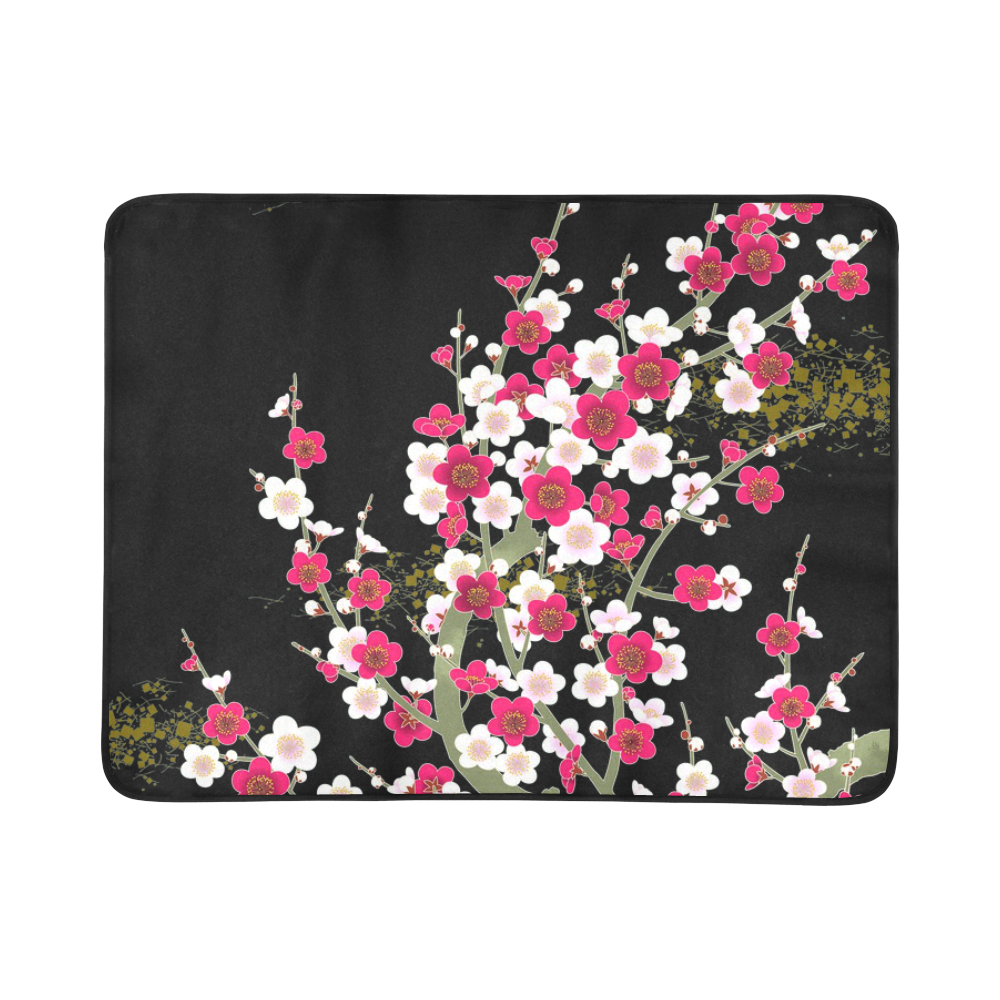 Pink White Sakura Floral Beach Mat 78"x 60"