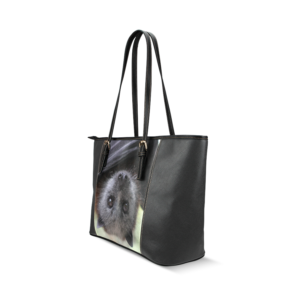 Angel the Grey-headed flying fox Tote Leather Tote Bag/Large (Model 1640)