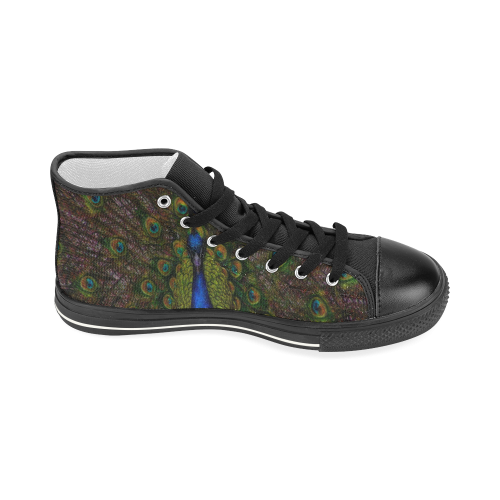 Awesome Peacock Women's Classic High Top Canvas Shoes (Model 017)