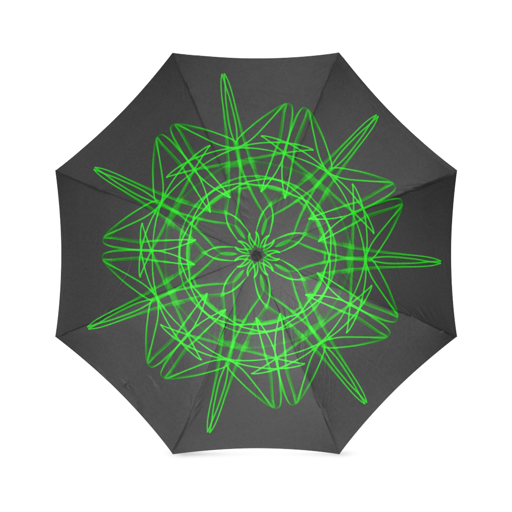 green snowflake madala umbrella Foldable Umbrella (Model U01)