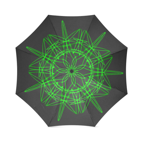 green snowflake madala umbrella Foldable Umbrella (Model U01)