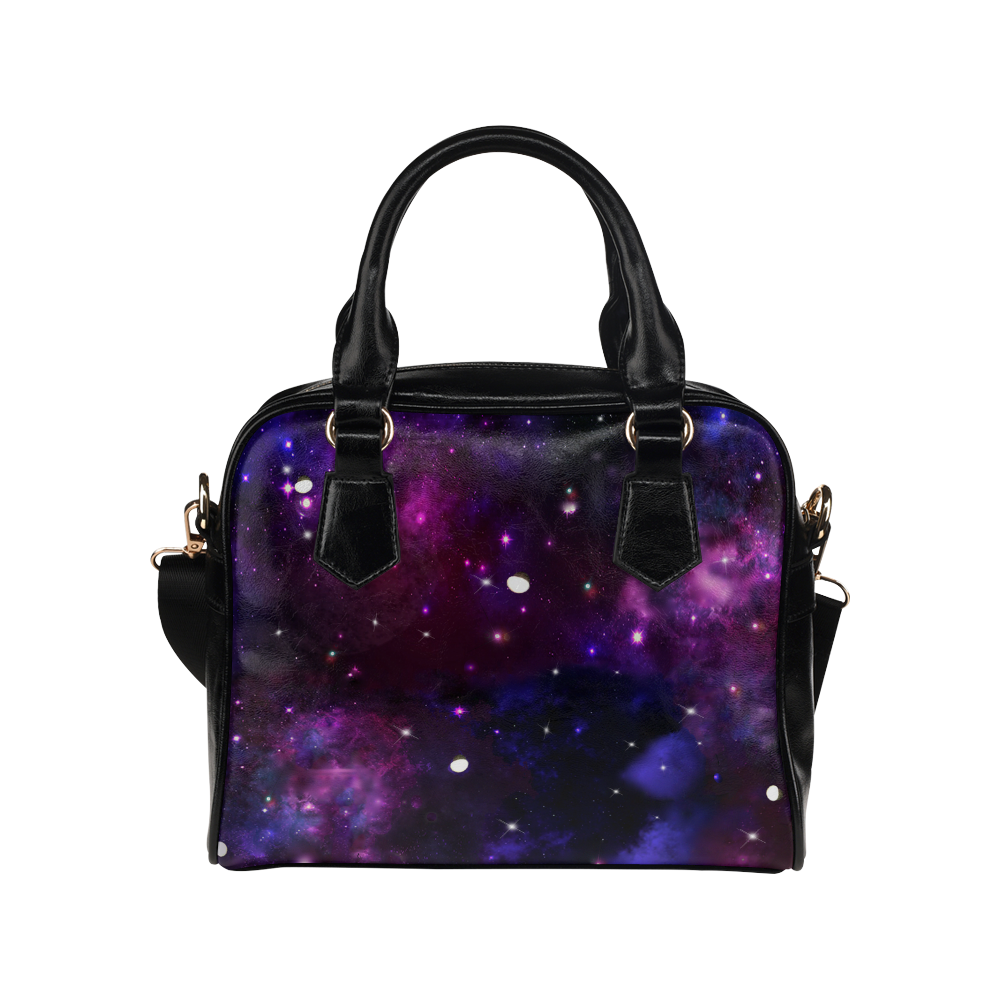 Midnight Blue Purple Galaxy Shoulder Handbag (Model 1634)