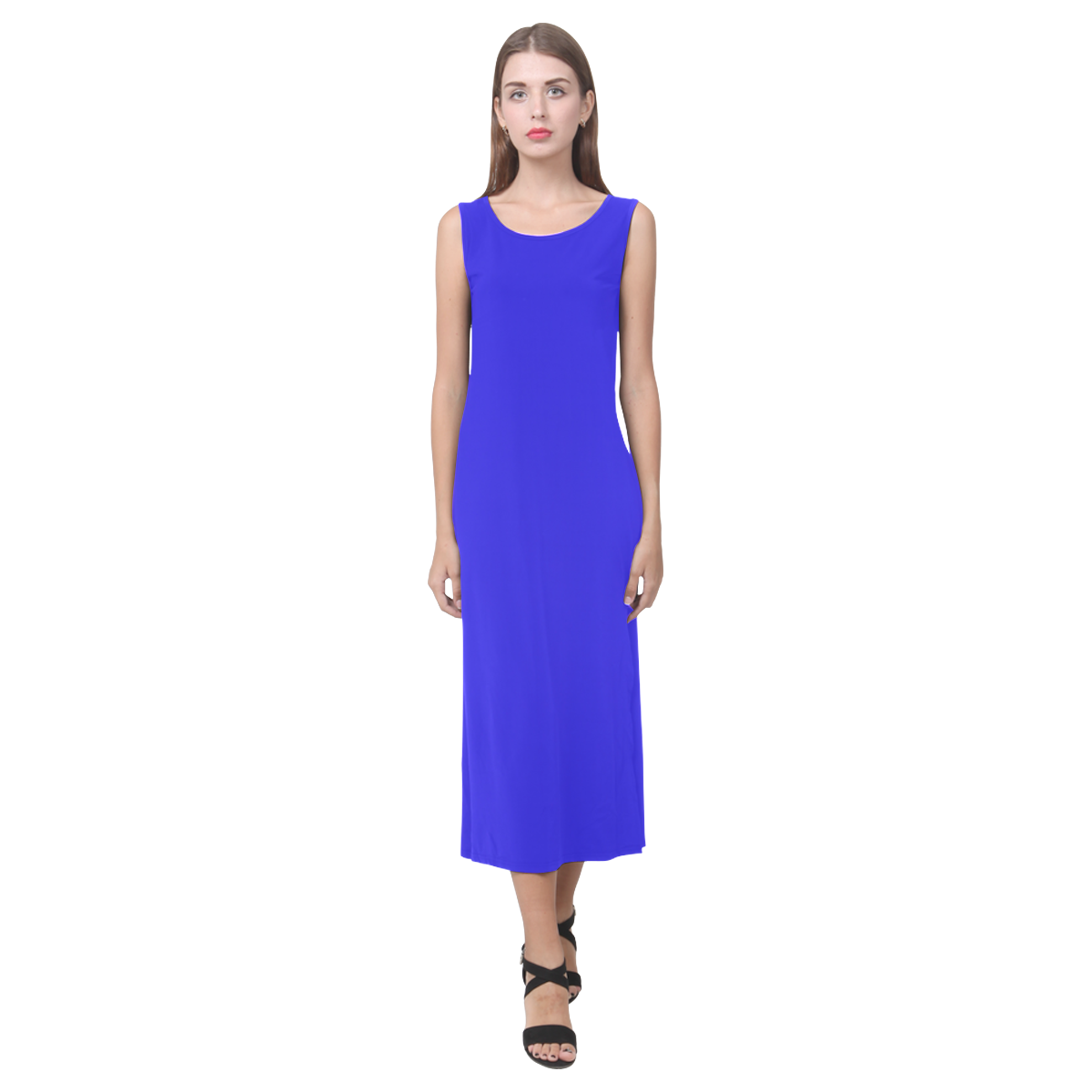 Blessed Mother Blue Phaedra Sleeveless Open Fork Long Dress (Model D08)