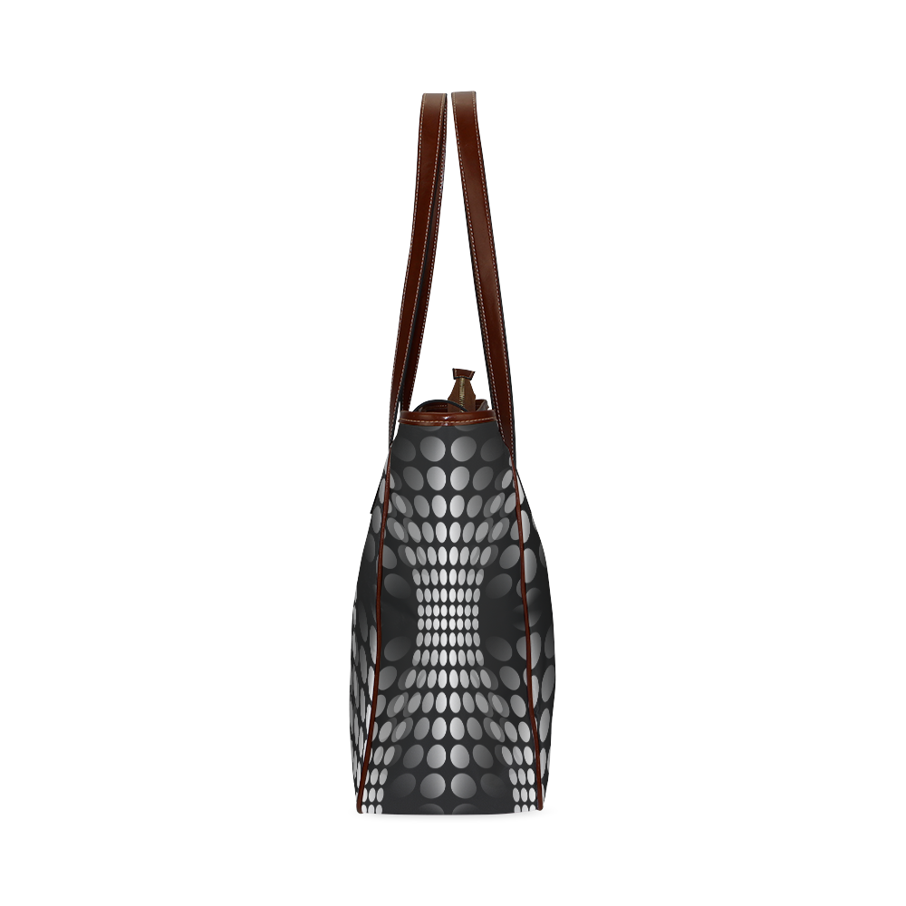 Abstract Dots HOURGLASS black grey white Classic Tote Bag (Model 1644)