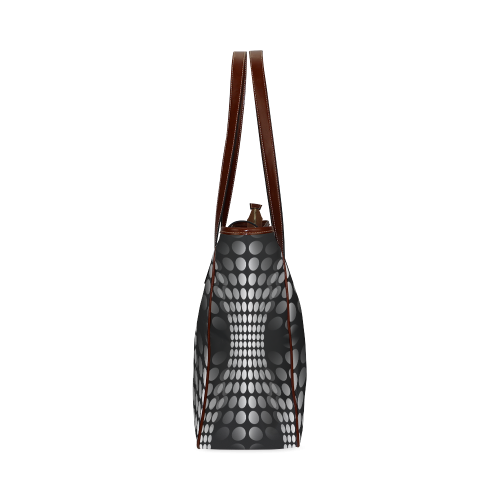 Abstract Dots HOURGLASS black grey white Classic Tote Bag (Model 1644)