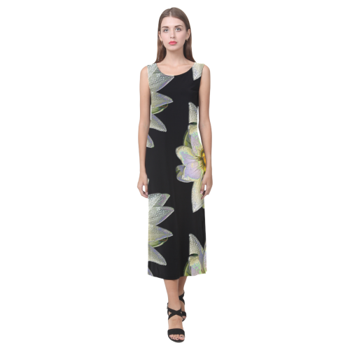 Neon Floral Animals Phaedra Sleeveless Open Fork Long Dress