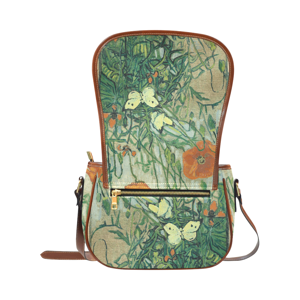 Van Gogh Poppies And Butterflies Saddle Bag/Small (Model 1649) Full Customization