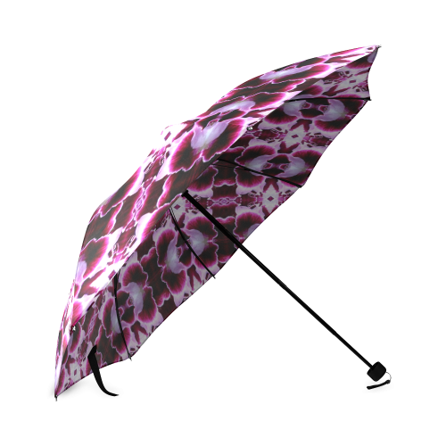 Purple White Flower Abstract Pattern Foldable Umbrella (Model U01)