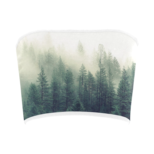 Calming Green Nature Forest Scene Misty Foggy Bandeau Top