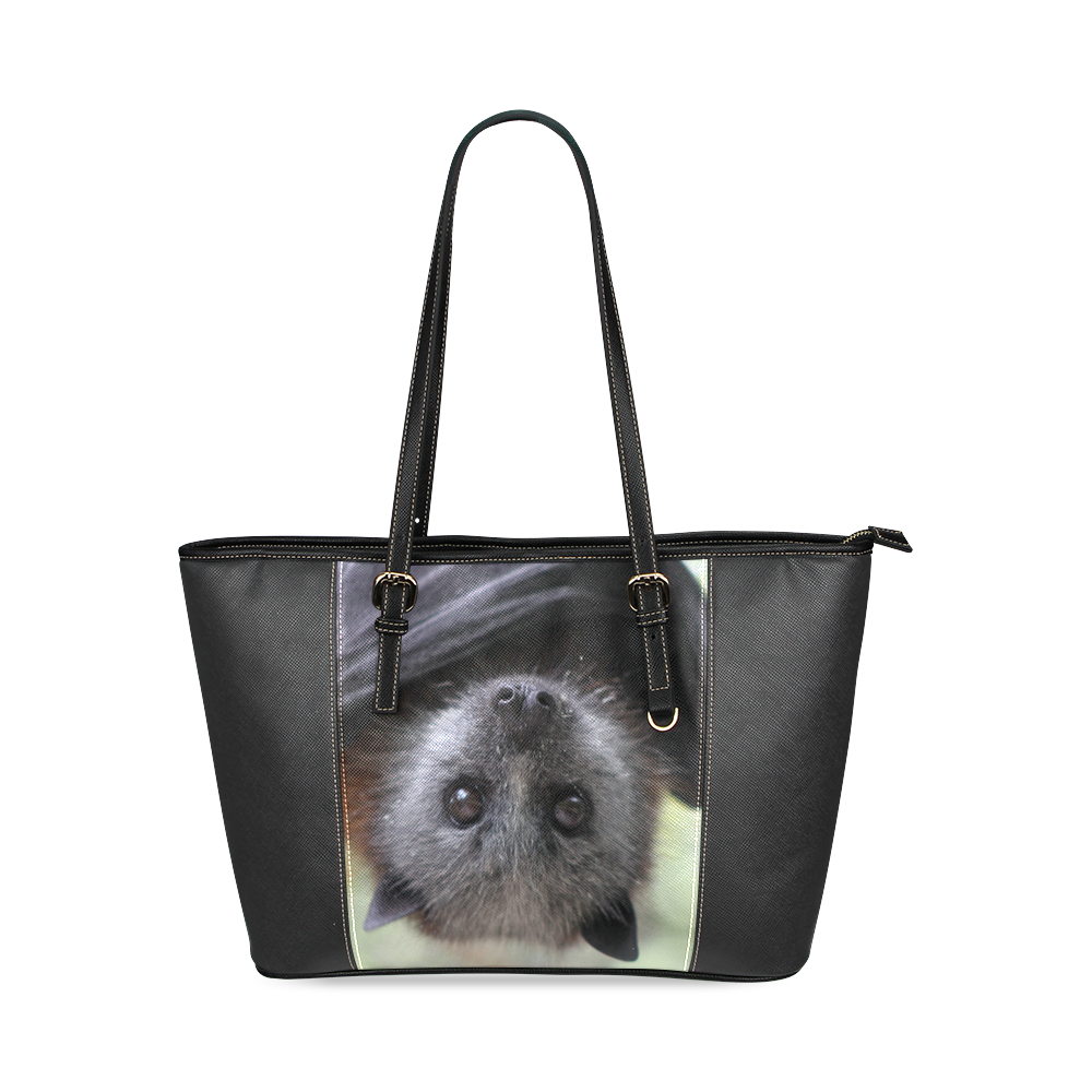 Angel the Grey-headed flying fox Tote Leather Tote Bag/Large (Model 1640)