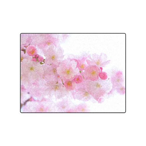 Beautiful Pink Japanese Cherry Tree Blossom Blanket 50"x60"