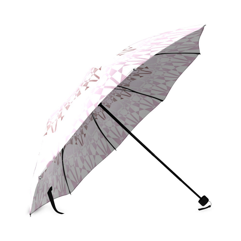 Pink White Mauve Mandala Geometric Foldable Umbrella (Model U01)