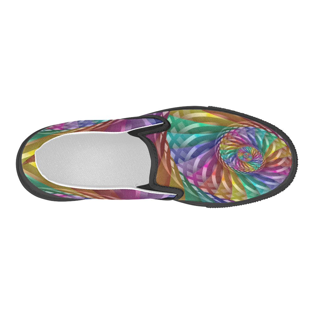 Metallic Spiral Women's Slip-on Canvas Shoes (Model 019)