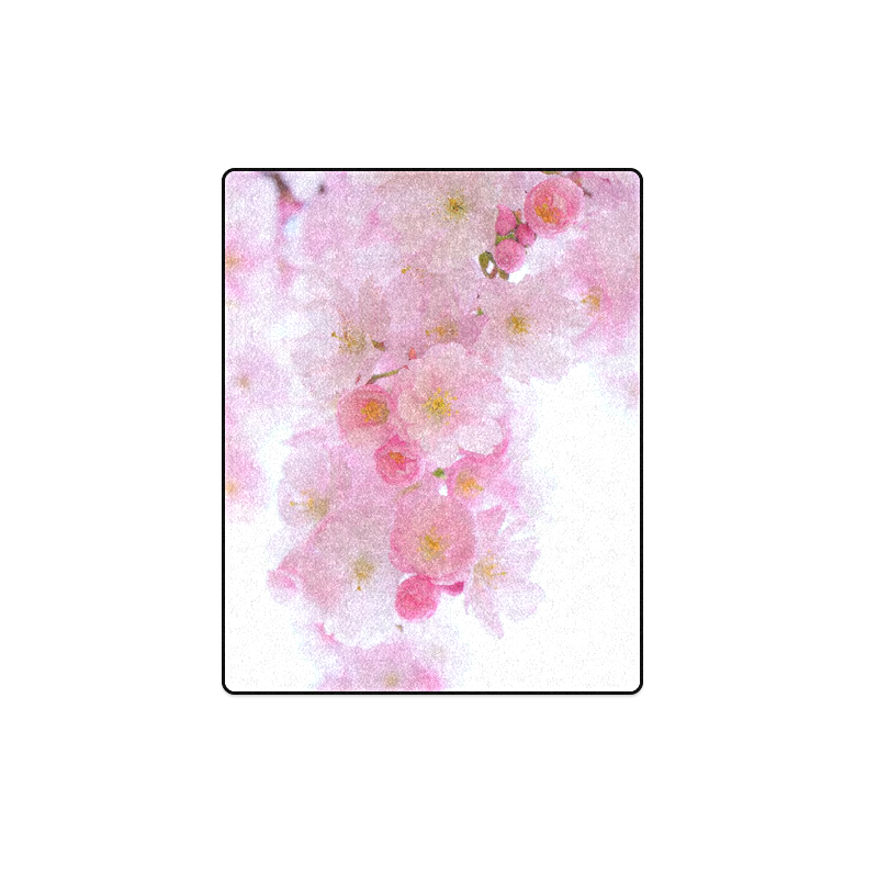 Beautiful Pink Japanese Cherry Tree Blossom Blanket 40"x50"