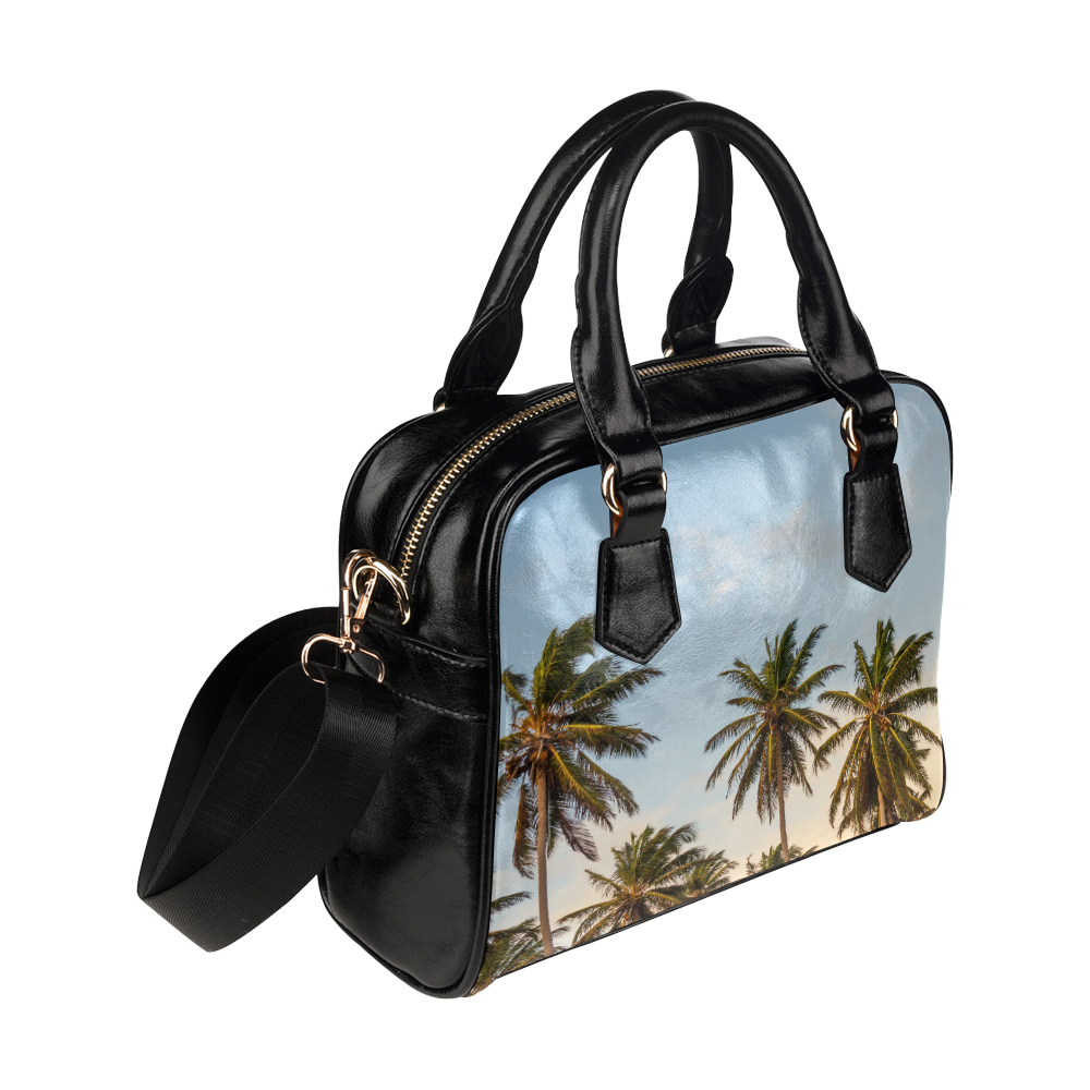 Chilling Tropical Palm Trees Blue Sky Scene Shoulder Handbag (Model 1634)