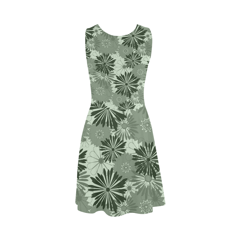 Wedding Day Green Floral by Aleta Atalanta Sundress (Model D04)